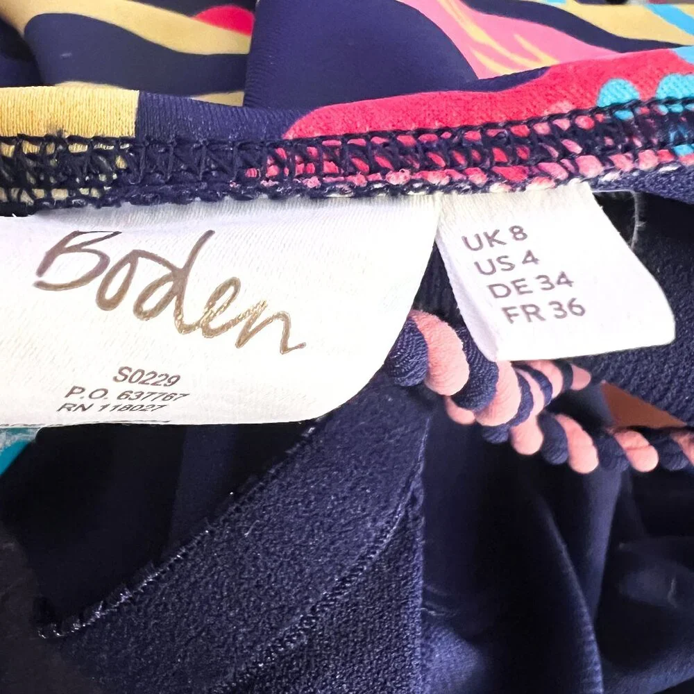 Boden low back twist braid swimsuit Blue size 4